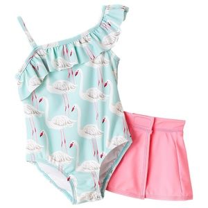 Carter's Girl's Flamingo‎ Swimsuit with Skirt